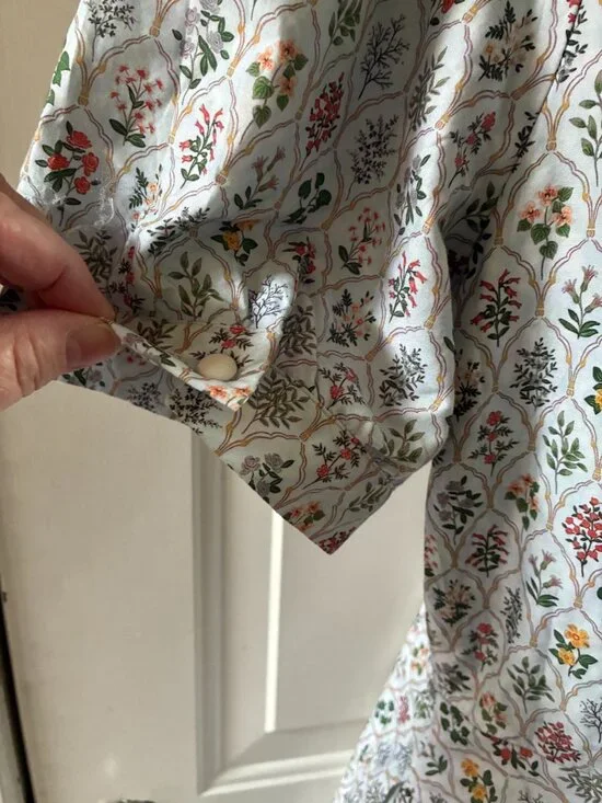 Ivy City Co Mae Dress Floral Lace Collar Puff Sleeve Cottagecore Size 14 - Picture 12 of 13